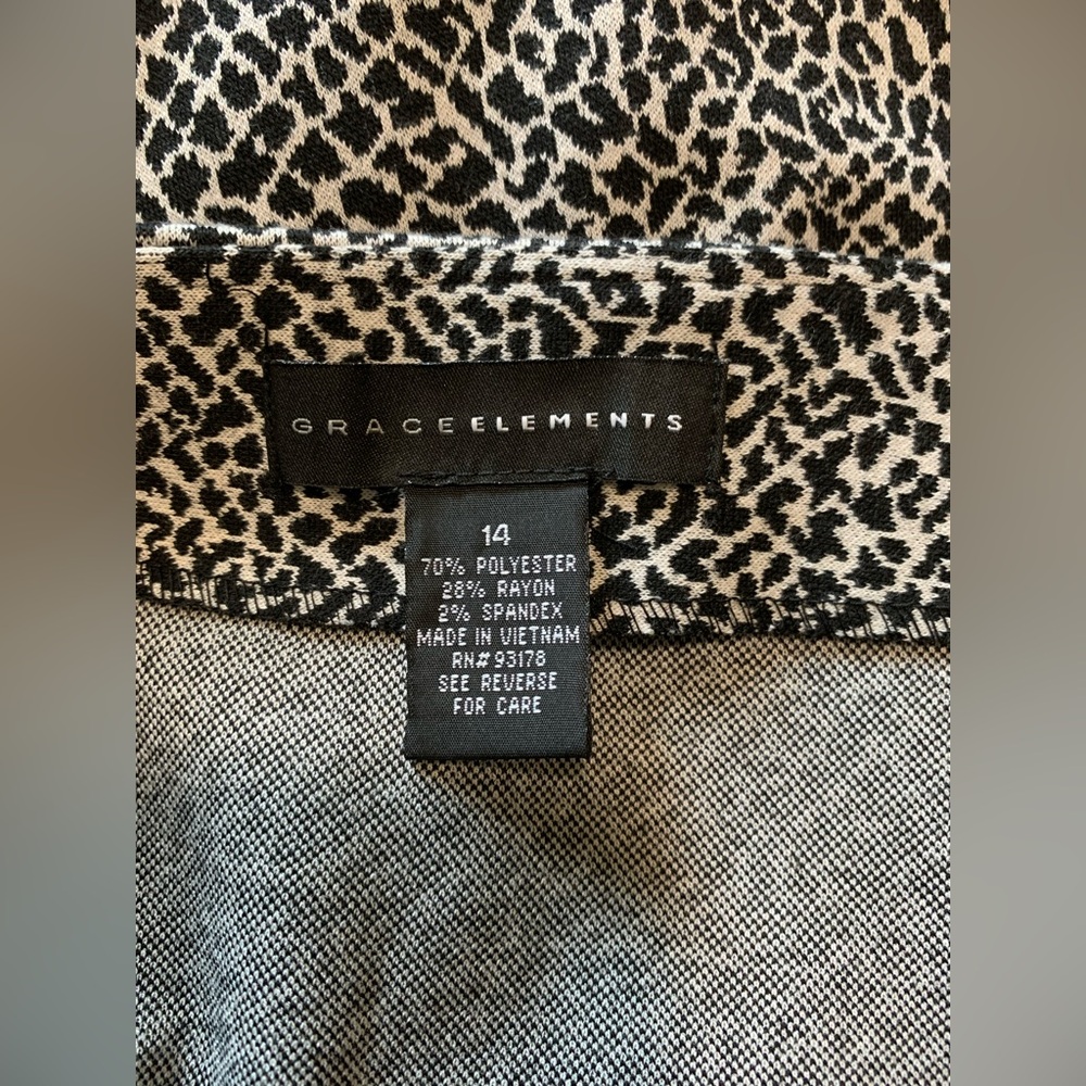 Grace Elements Leopard Patterned Pencil Skirt, Bl… - image 3